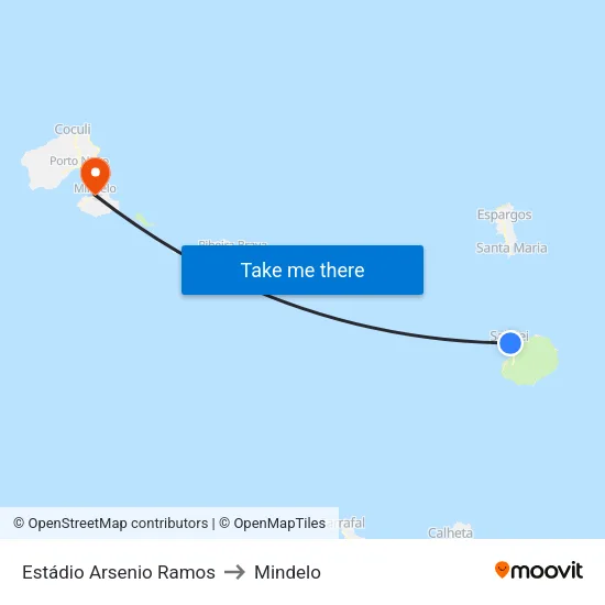 Estádio Arsenio Ramos to Mindelo map