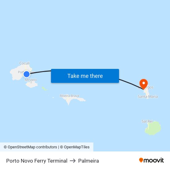 Porto Novo Ferry Terminal to Palmeira map