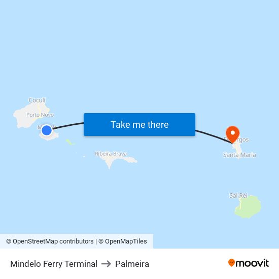 Mindelo Ferry Terminal to Palmeira map