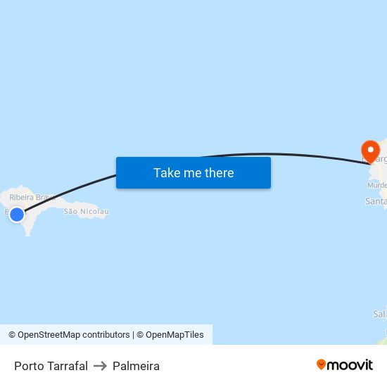 Porto Tarrafal to Palmeira map