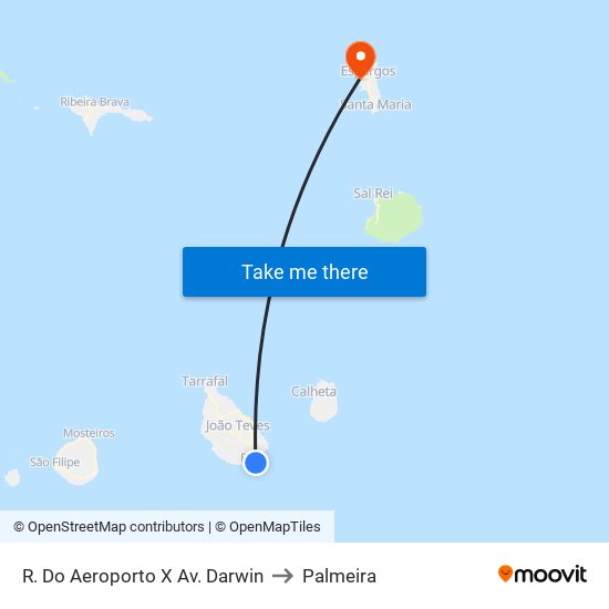 R. Do Aeroporto X Av. Darwin to Palmeira map