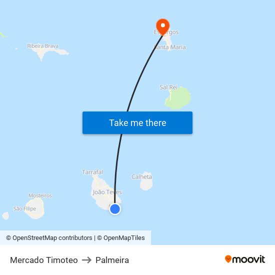 Mercado Timoteo to Palmeira map