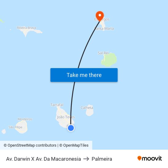 Av. Darwin X Av. Da Macaronesia to Palmeira map