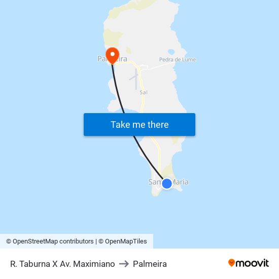 R. Taburna X Av. Maximiano to Palmeira map