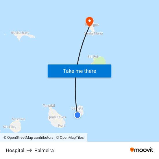 Hospital to Palmeira map