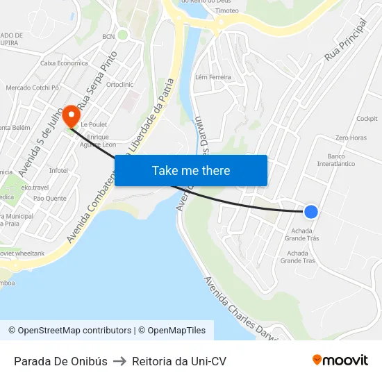 Parada De Onibús to Reitoria da Uni-CV map