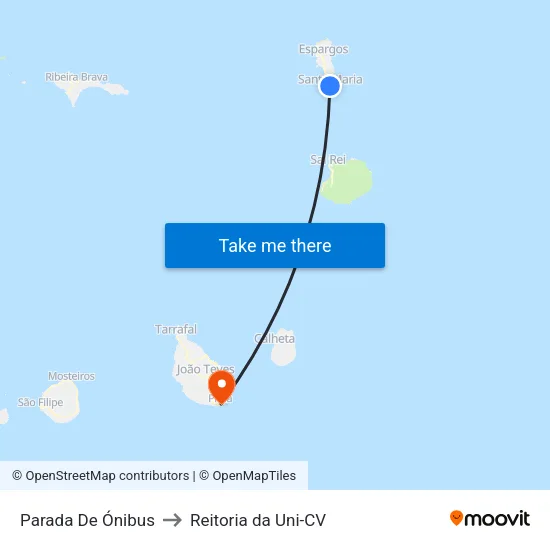 Parada De Ónibus to Reitoria da Uni-CV map