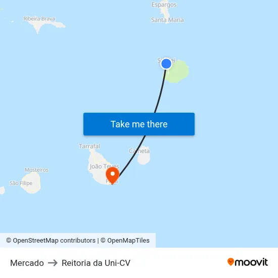 Mercado to Reitoria da Uni-CV map