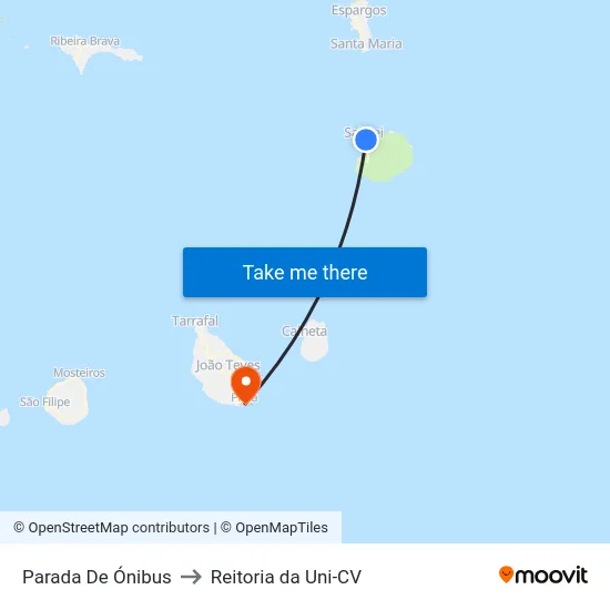 Parada De Ónibus to Reitoria da Uni-CV map