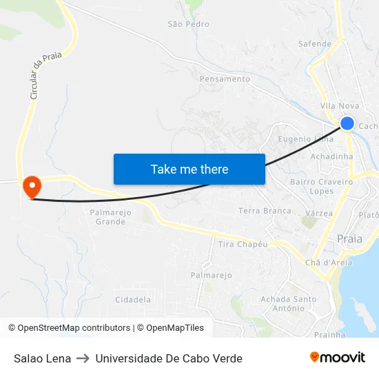 Salao Lena to Universidade De Cabo Verde map