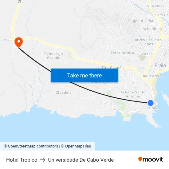 Hotel Tropico to Universidade De Cabo Verde map