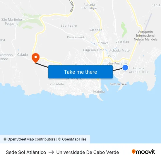Sede Sol Atlântico to Universidade De Cabo Verde map