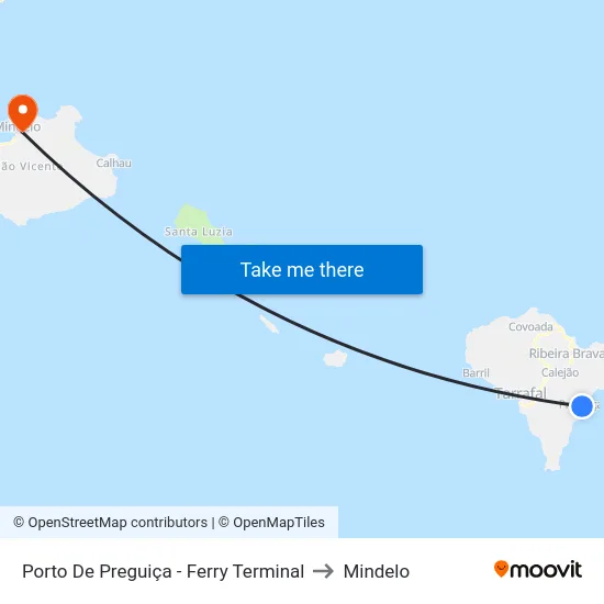 Porto De Preguiça - Ferry Terminal to Mindelo map