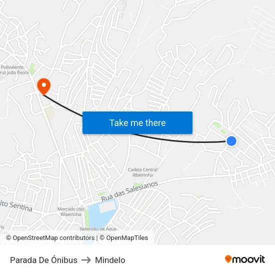 Parada De Ónibus to Mindelo map