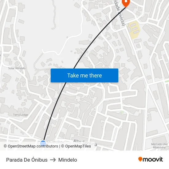 Parada De Ónibus to Mindelo map