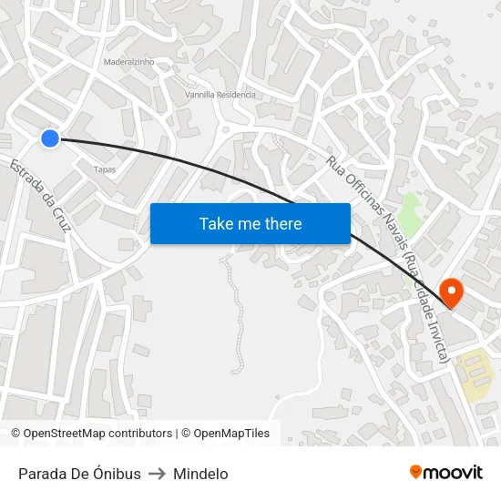 Parada De Ónibus to Mindelo map