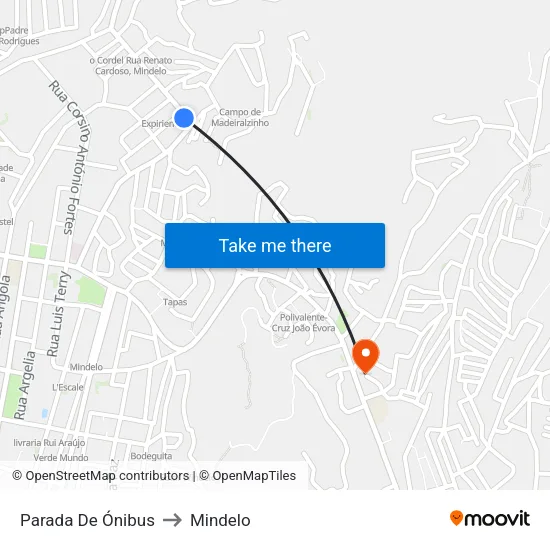 Parada De Ónibus to Mindelo map