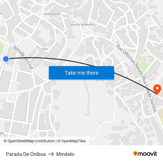 Parada De Ónibus to Mindelo map