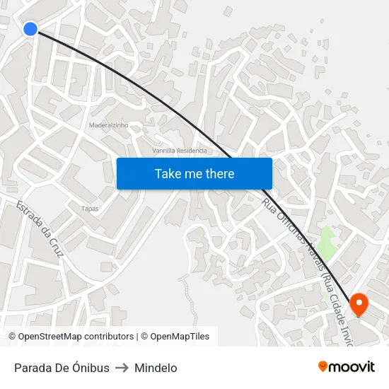 Parada De Ónibus to Mindelo map