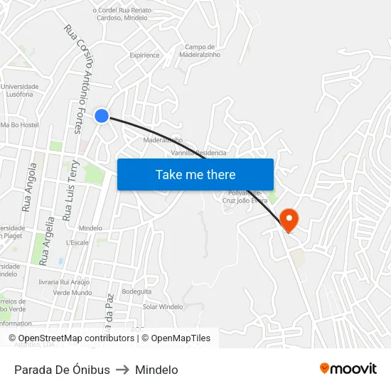 Parada De Ónibus to Mindelo map