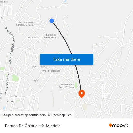 Parada De Ónibus to Mindelo map