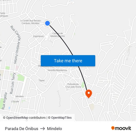 Parada De Ónibus to Mindelo map