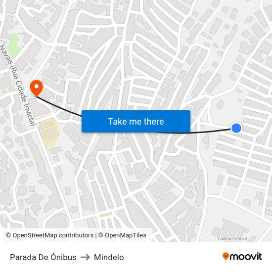Parada De Ónibus to Mindelo map
