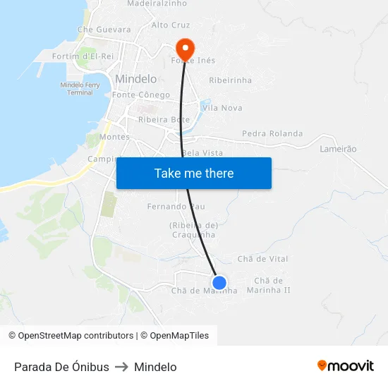 Parada De Ónibus to Mindelo map