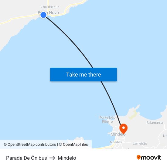 Parada De Ónibus to Mindelo map