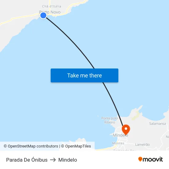 Parada De Ónibus to Mindelo map