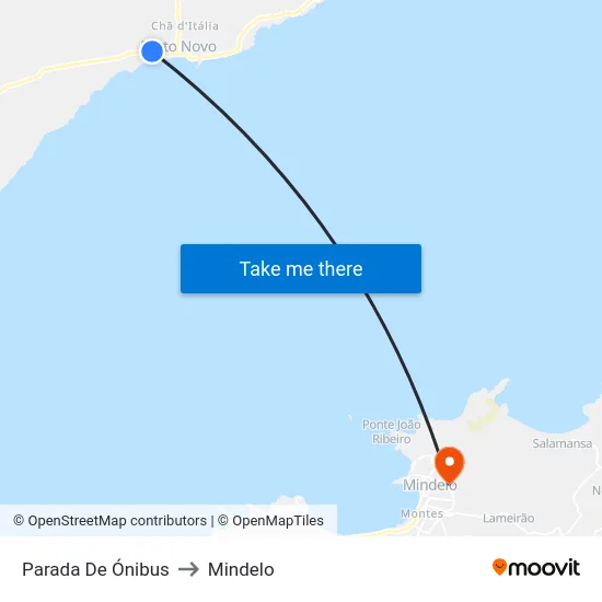 Parada De Ónibus to Mindelo map