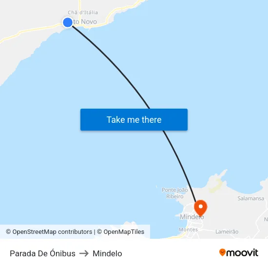 Parada De Ónibus to Mindelo map