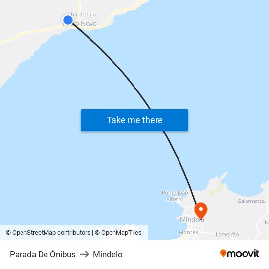 Parada De Ónibus to Mindelo map