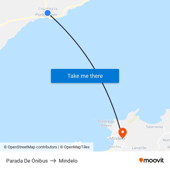 Parada De Ónibus to Mindelo map