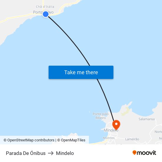 Parada De Ónibus to Mindelo map