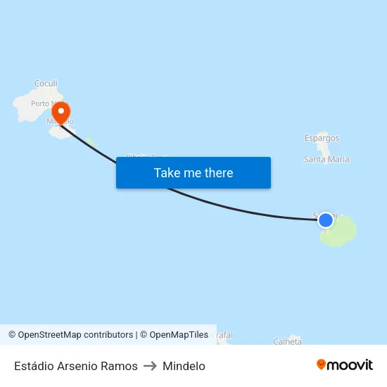 Estádio Arsenio Ramos to Mindelo map