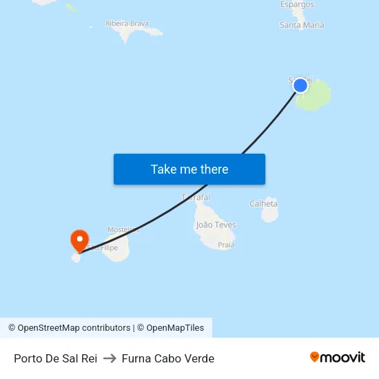 Porto De Sal Rei to Furna Cabo Verde map