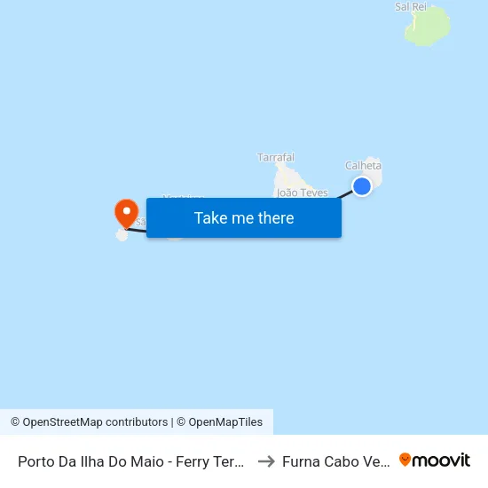 Porto Da Ilha Do Maio - Ferry Terminal to Furna Cabo Verde map