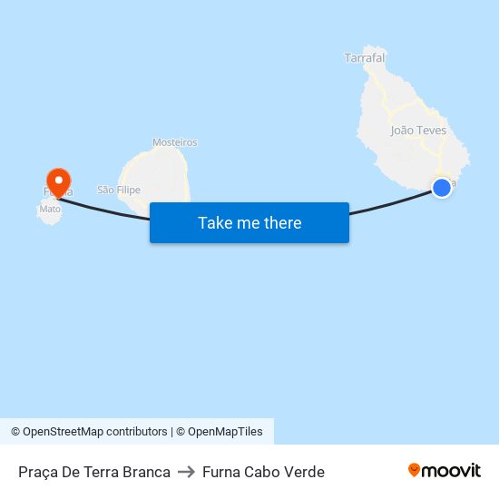 Praça De Terra Branca to Furna Cabo Verde map