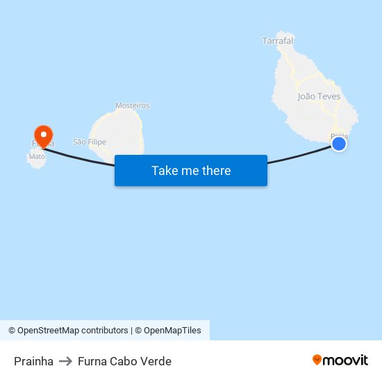 Prainha to Furna Cabo Verde map