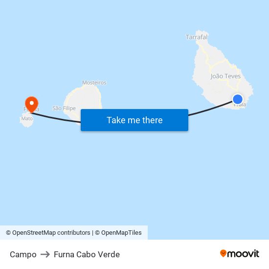 Campo to Furna Cabo Verde map