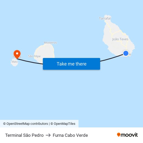 Terminal São Pedro to Furna Cabo Verde map