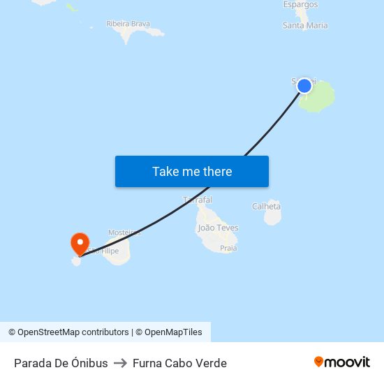 Parada De Ónibus to Furna Cabo Verde map