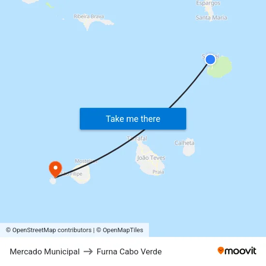 Mercado Municipal to Furna Cabo Verde map