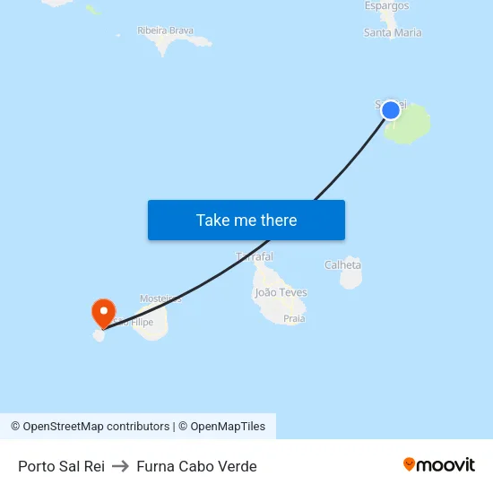 Porto Sal Rei to Furna Cabo Verde map