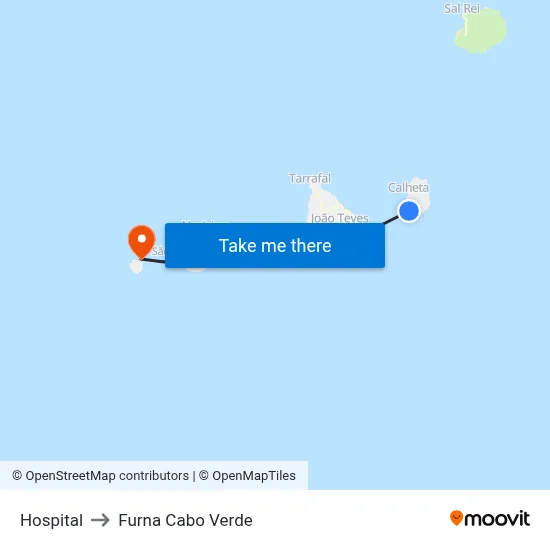 Hospital to Furna Cabo Verde map