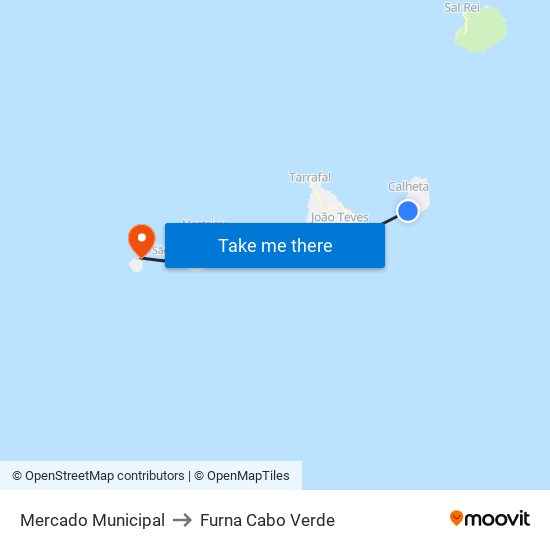 Mercado Municipal to Furna Cabo Verde map