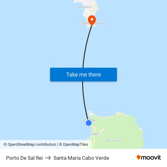 Porto De Sal Rei to Santa Maria Cabo Verde map