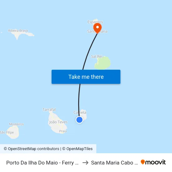 Porto Da Ilha Do Maio - Ferry Terminal to Santa Maria Cabo Verde map