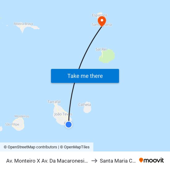 Av. Monteiro X Av. Da Macaronesia (Aeroporto Antigo) to Santa Maria Cabo Verde map